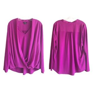 Alfani Blouse Surplice-Front Draped magenta